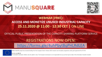 REGISTER TODAY:  Official launch of the MANU-SQUARE platform Capacity Sharing service