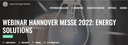 Webinar Hannover Messe: Energy Solutions