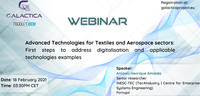 GALACTICA organiza serie de Webinares sobre inovação intersetorial: Aeroespacial, Têxtil e Fabrico avançado